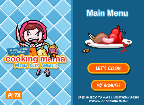 PETA Nintendo Cooking Mama Game Mama Is A Mean Bitch   Peta Cooking Mama Mama Kills Animals 