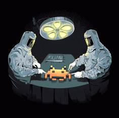 Space Invaders Autopsy T-Shirt